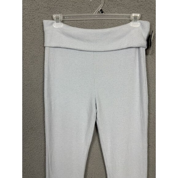 Grayson Threads Juniors' Gray Cozy Waffle Knit Fold Over Pants Large NWT's - Picture 2 of 7